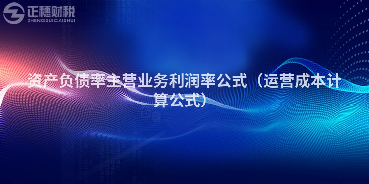 资产负债率主营业务利润率公式（运营成本计算公式）